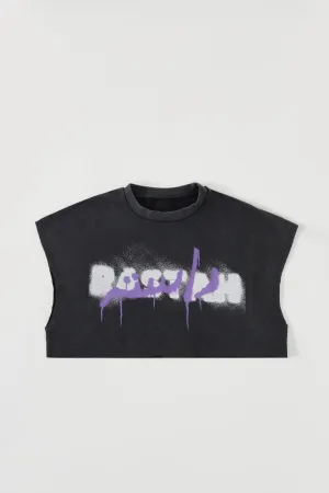 ACID WASH LOGO CROP TOP
