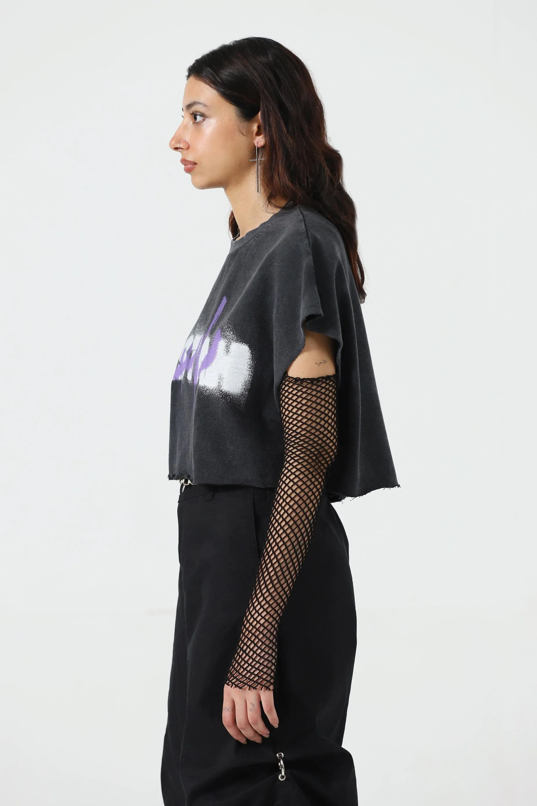 ACID WASH LOGO CROP TOP