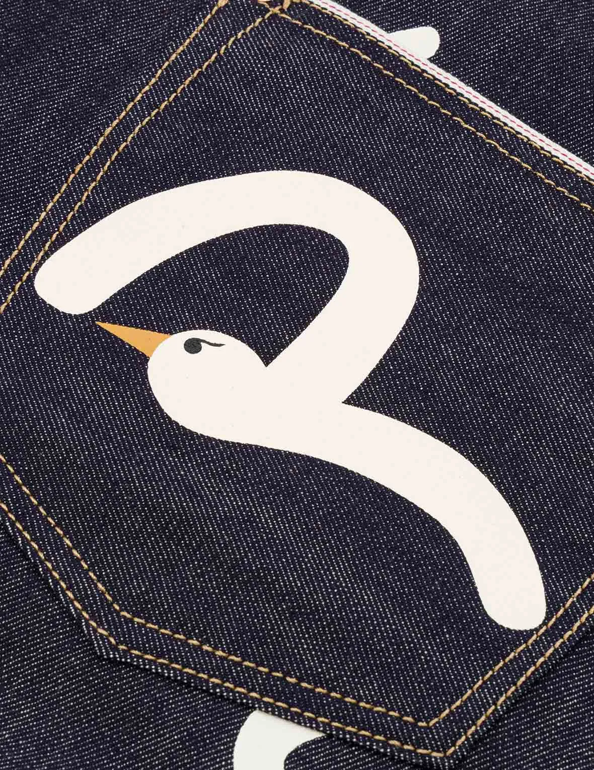 Allover Seagull Print Denim Bag