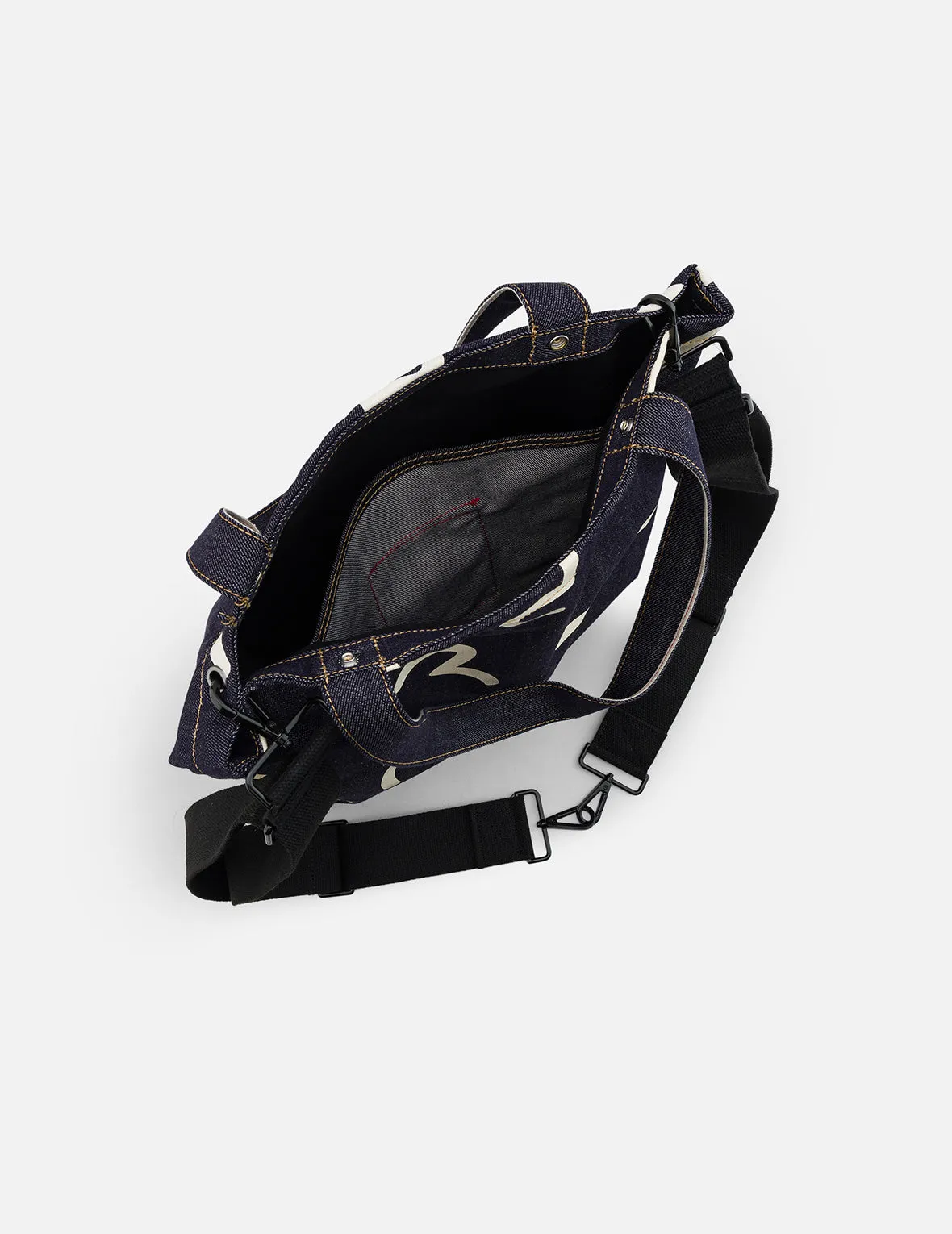 Allover Seagull Print Denim Bag