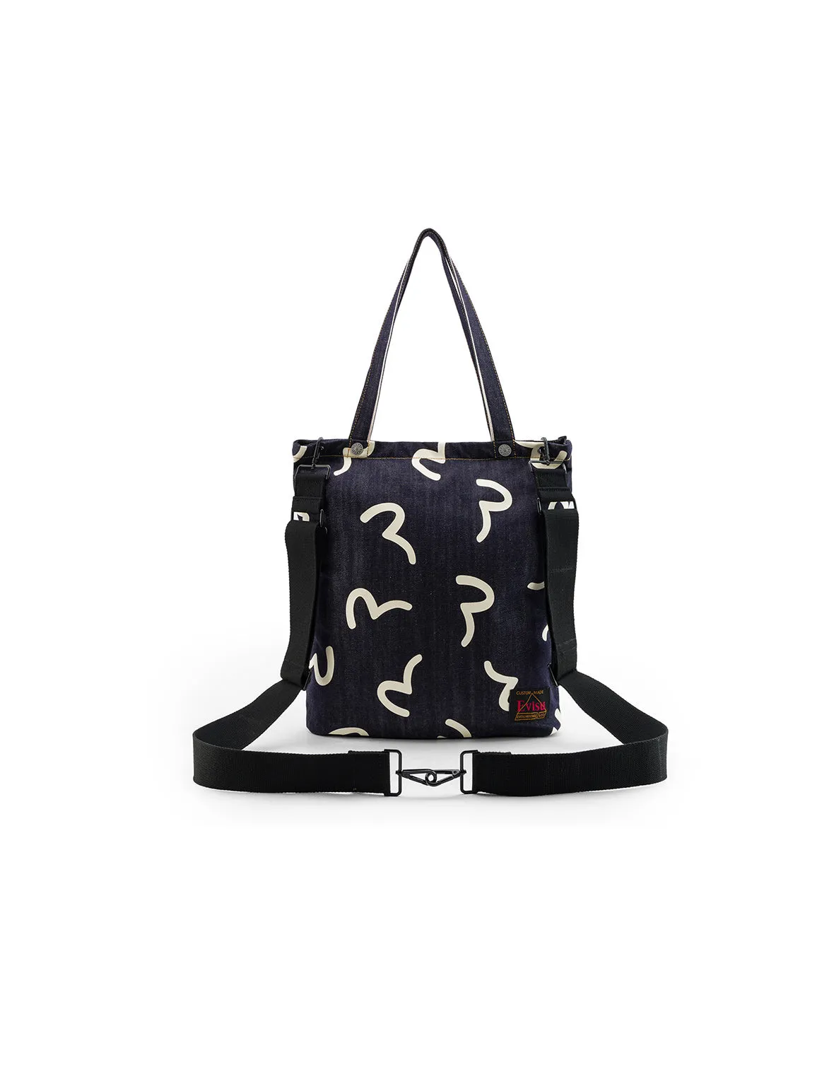 Allover Seagull Print Denim Bag