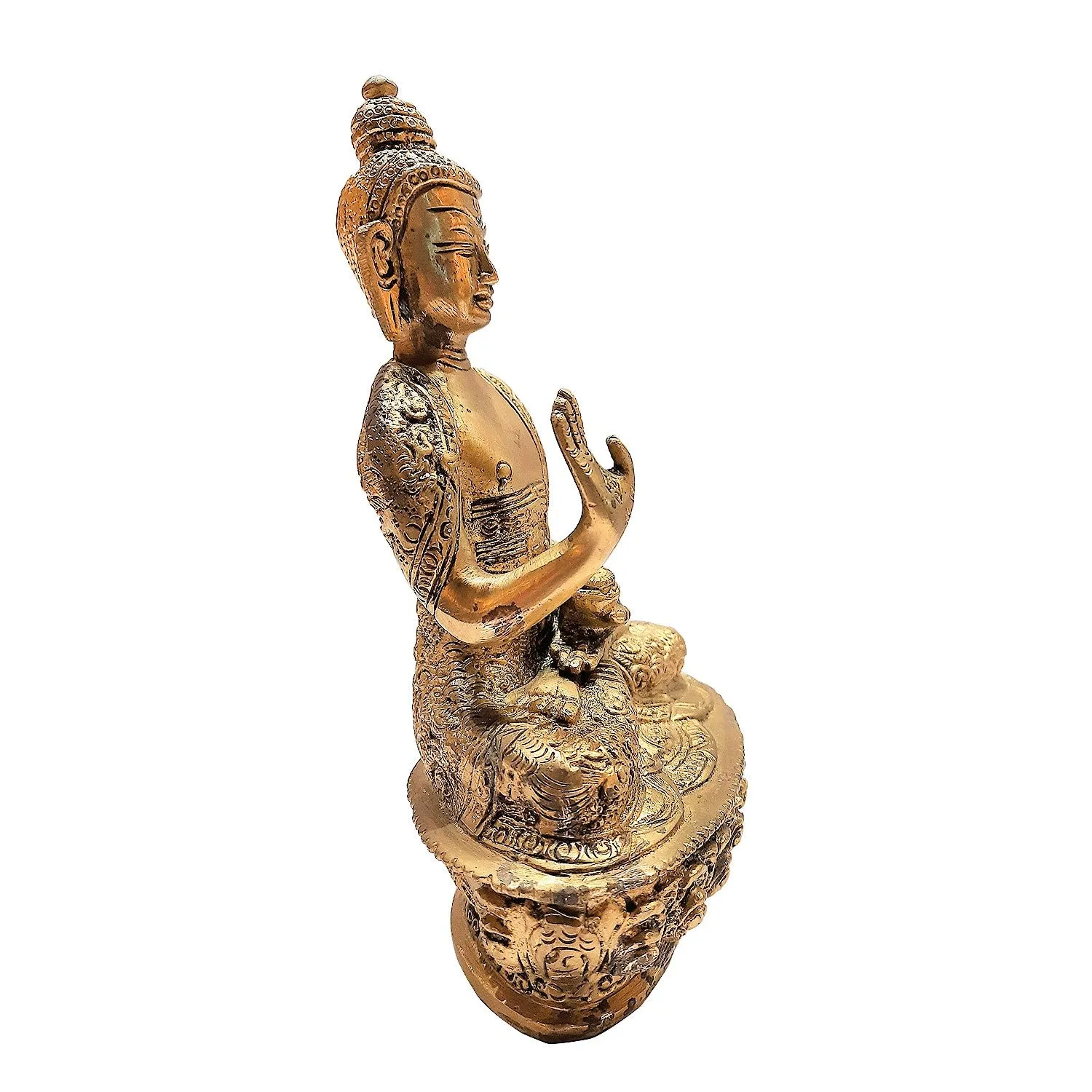 Brass Buddha Blessing with Base 8 in
