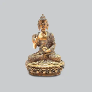 Brass Buddha Blessing with Base 8 in