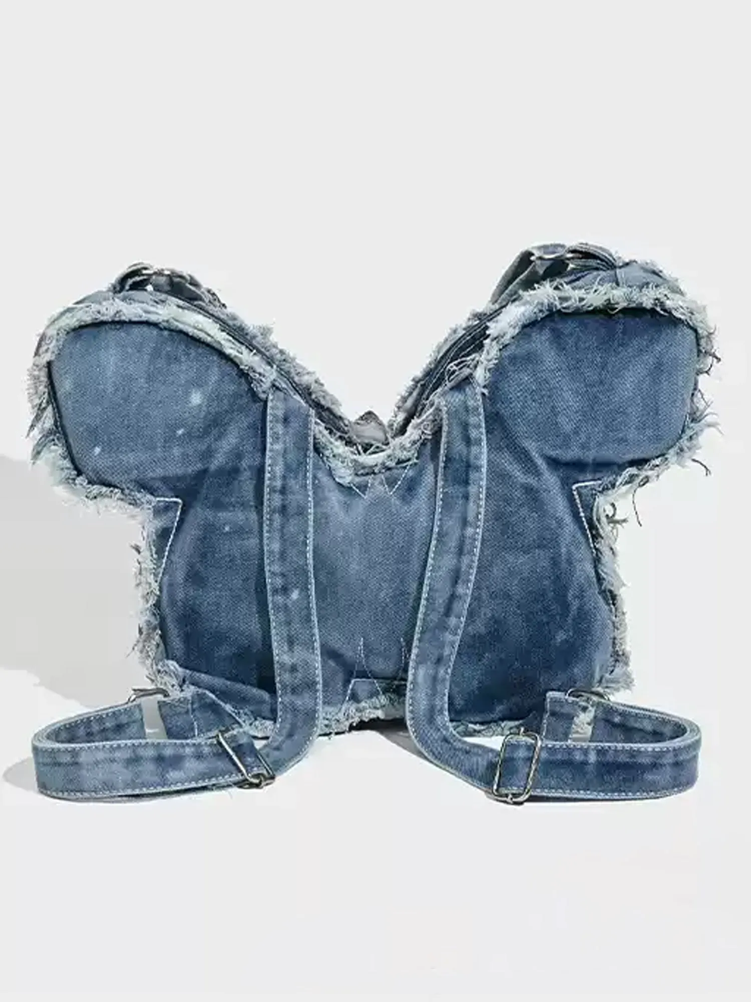 Butterfly Shaped Denim Distressed Vintage Backpack BP001