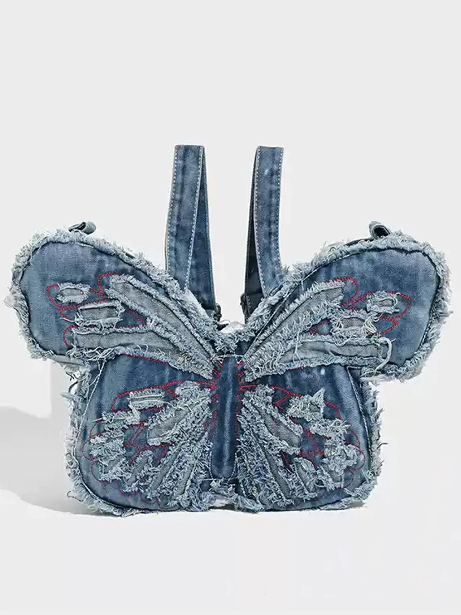 Butterfly Shaped Denim Distressed Vintage Backpack BP001