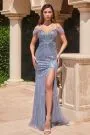 CD0219 OFF THE SHOULDER FITTED SEQUIN DRESS