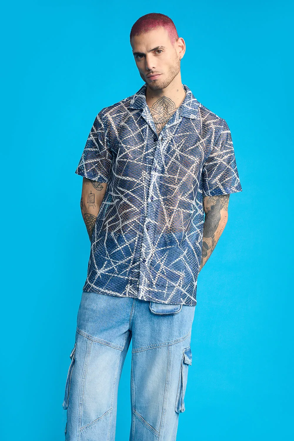 Chalk Lines Mesh Shirt