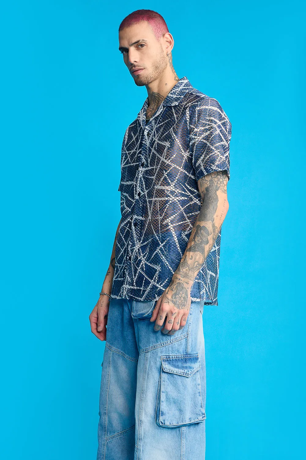 Chalk Lines Mesh Shirt
