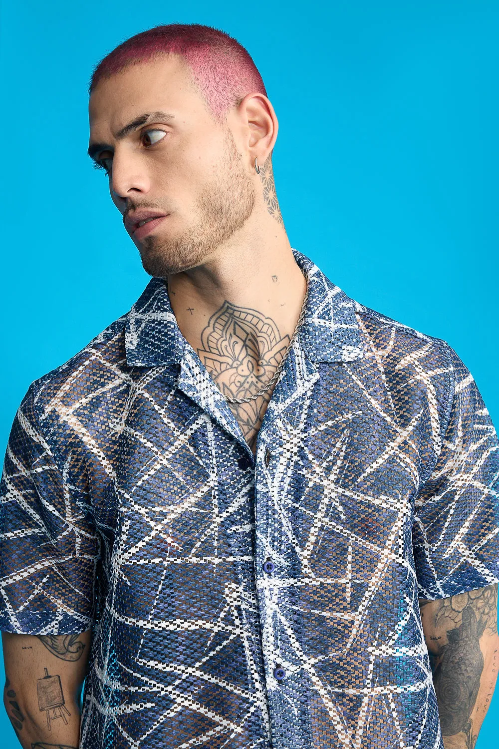 Chalk Lines Mesh Shirt