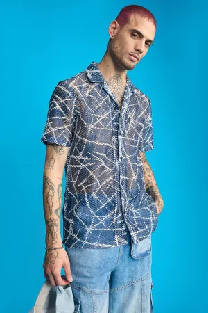 Chalk Lines Mesh Shirt