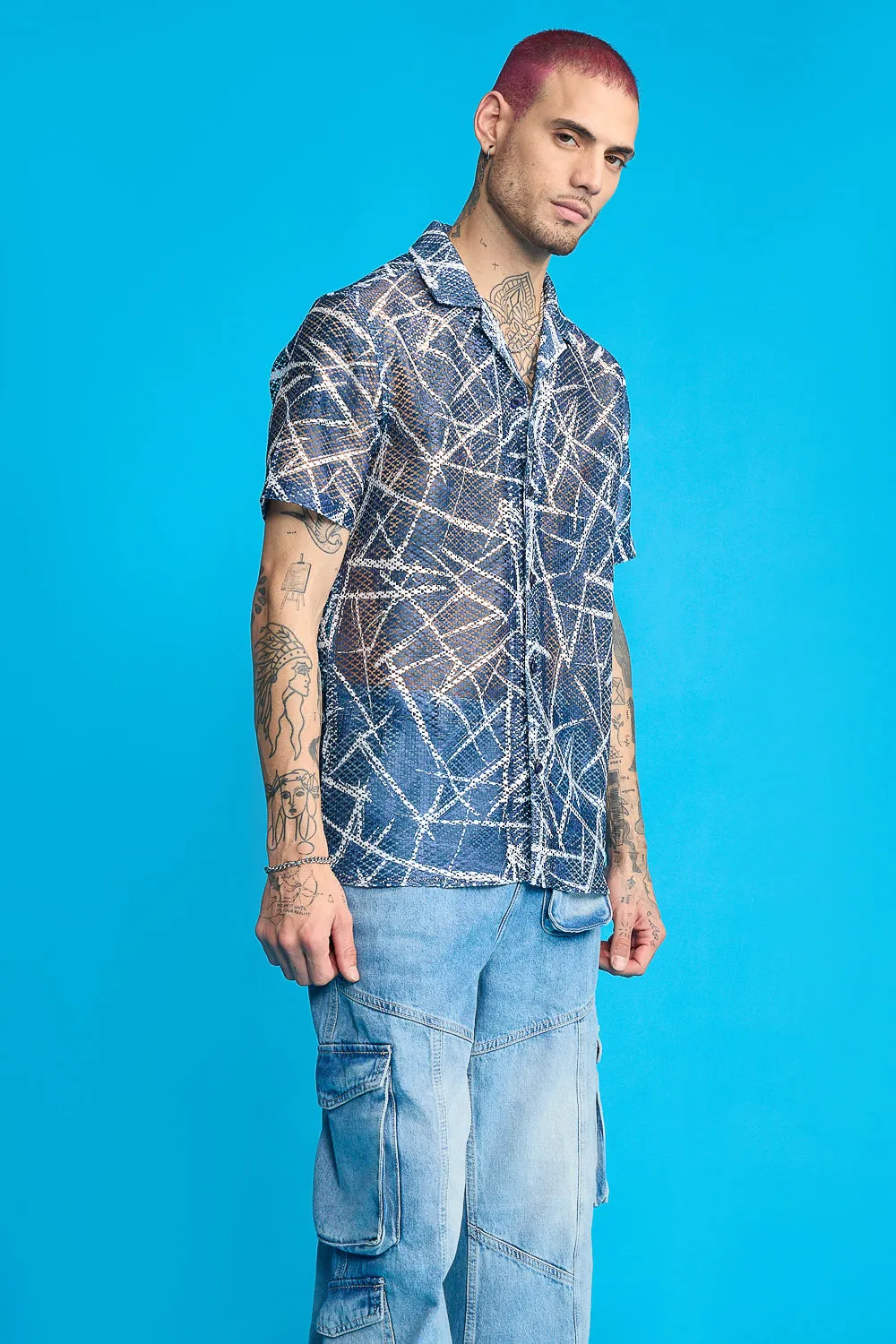 Chalk Lines Mesh Shirt