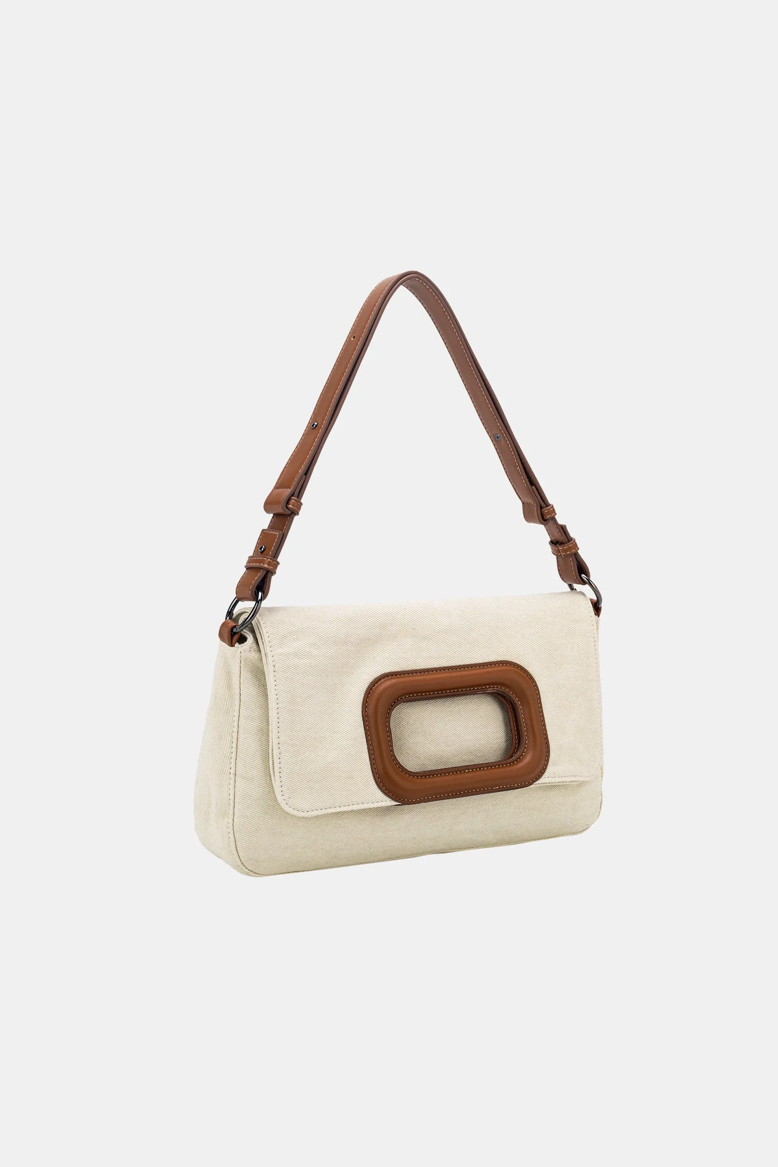 CLUTCH BAG (ESME DENIM)  PALE FLAX