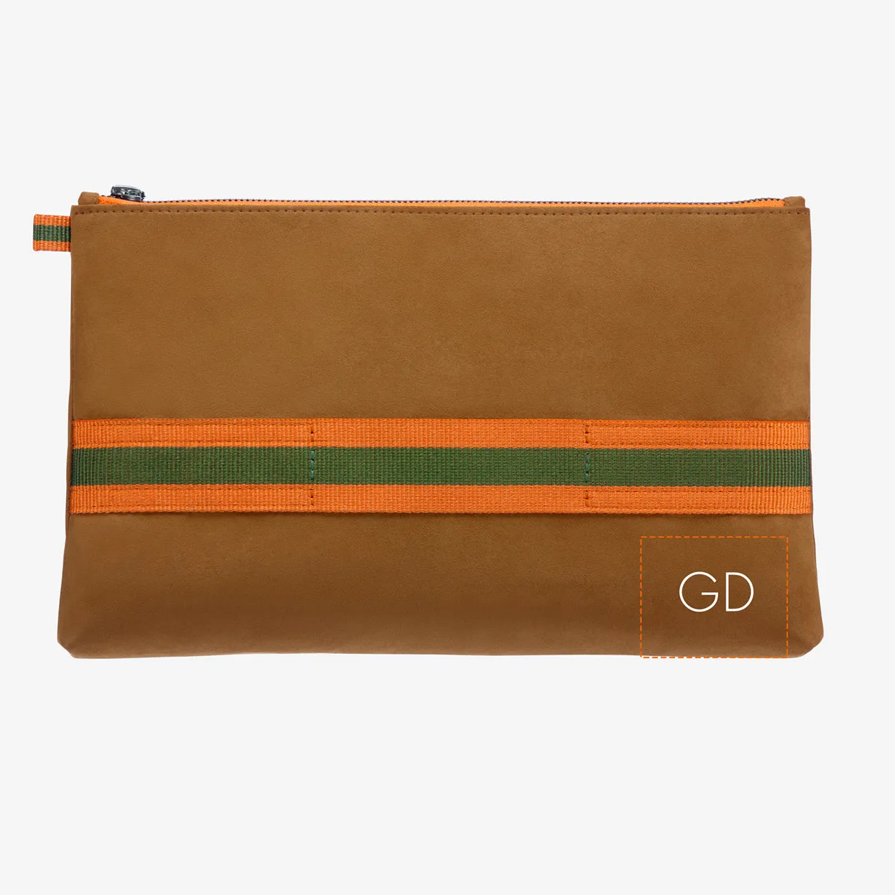Clutch "Hunter Brown" with silver print