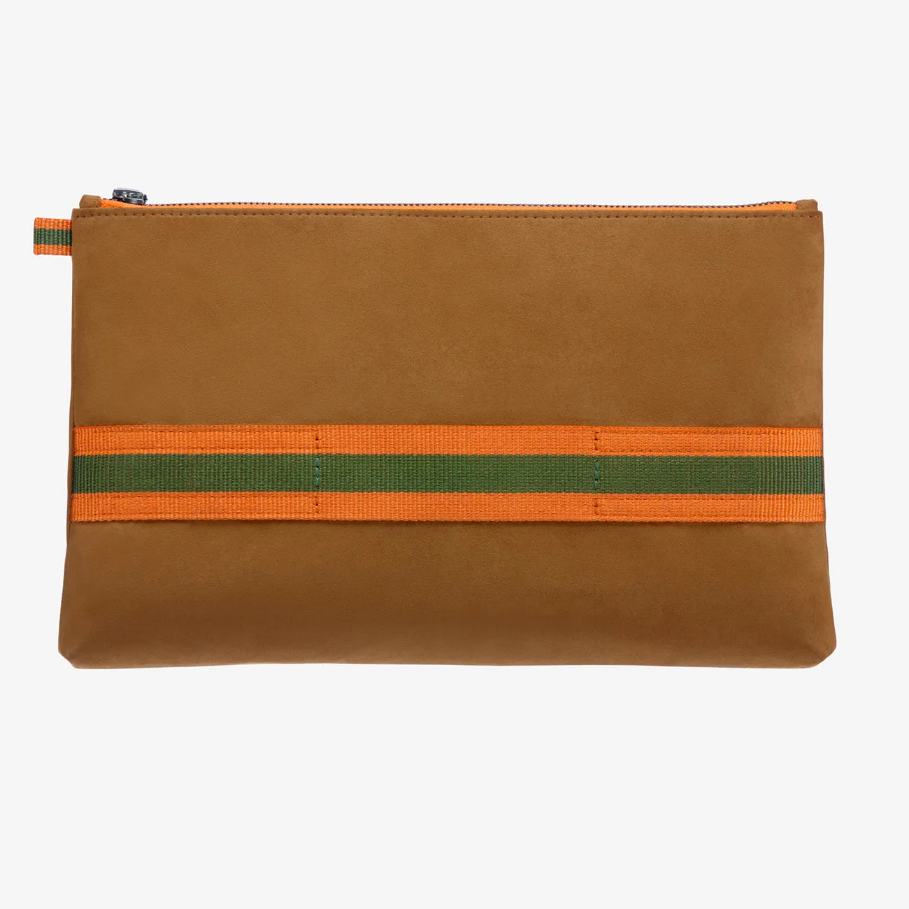 Clutch "Hunter Brown" with silver print