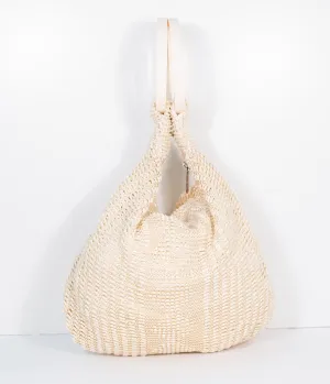 Deco Style Ivory Beaded Satchel Bag