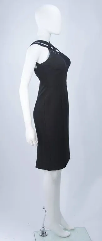 ELIZABETH MASON COUTURE Silk Criss Cross Cocktail Dress