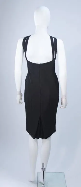ELIZABETH MASON COUTURE Silk Criss Cross Cocktail Dress