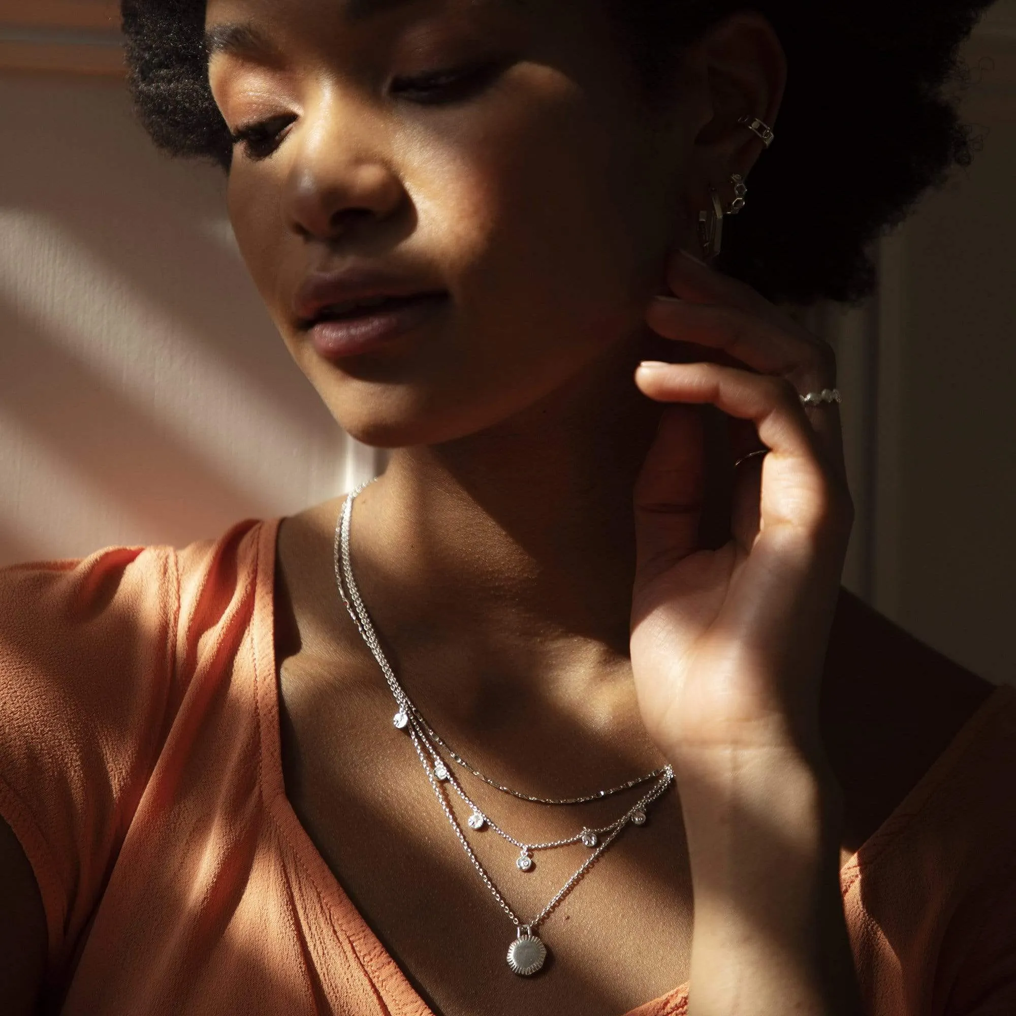 Estée Lalonde Mini Octagonal Necklace Sterling Silver