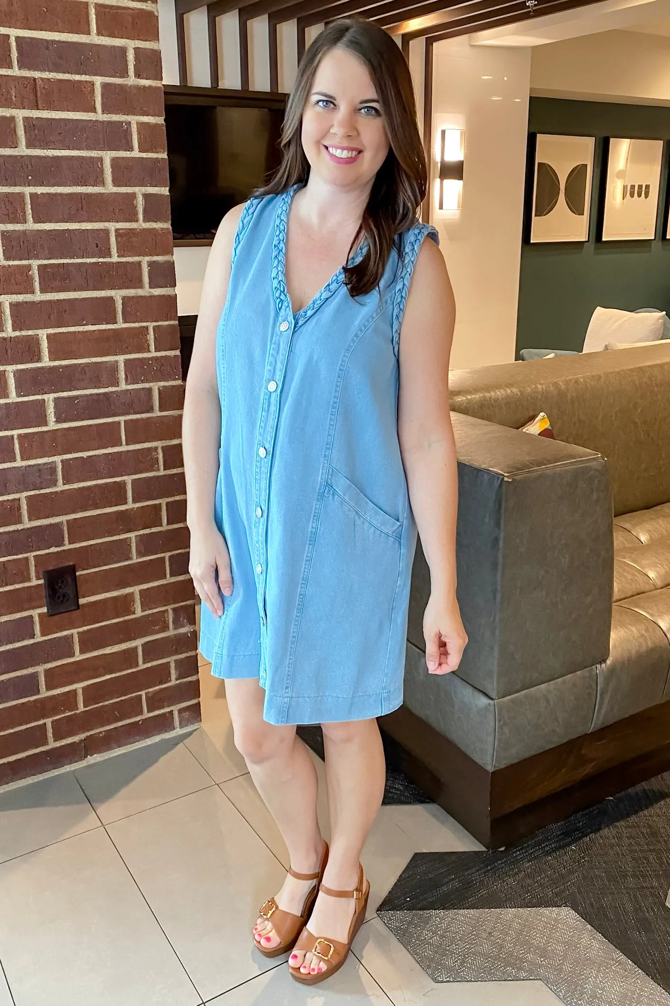 Extreme Conditions Braided Denim Dress
