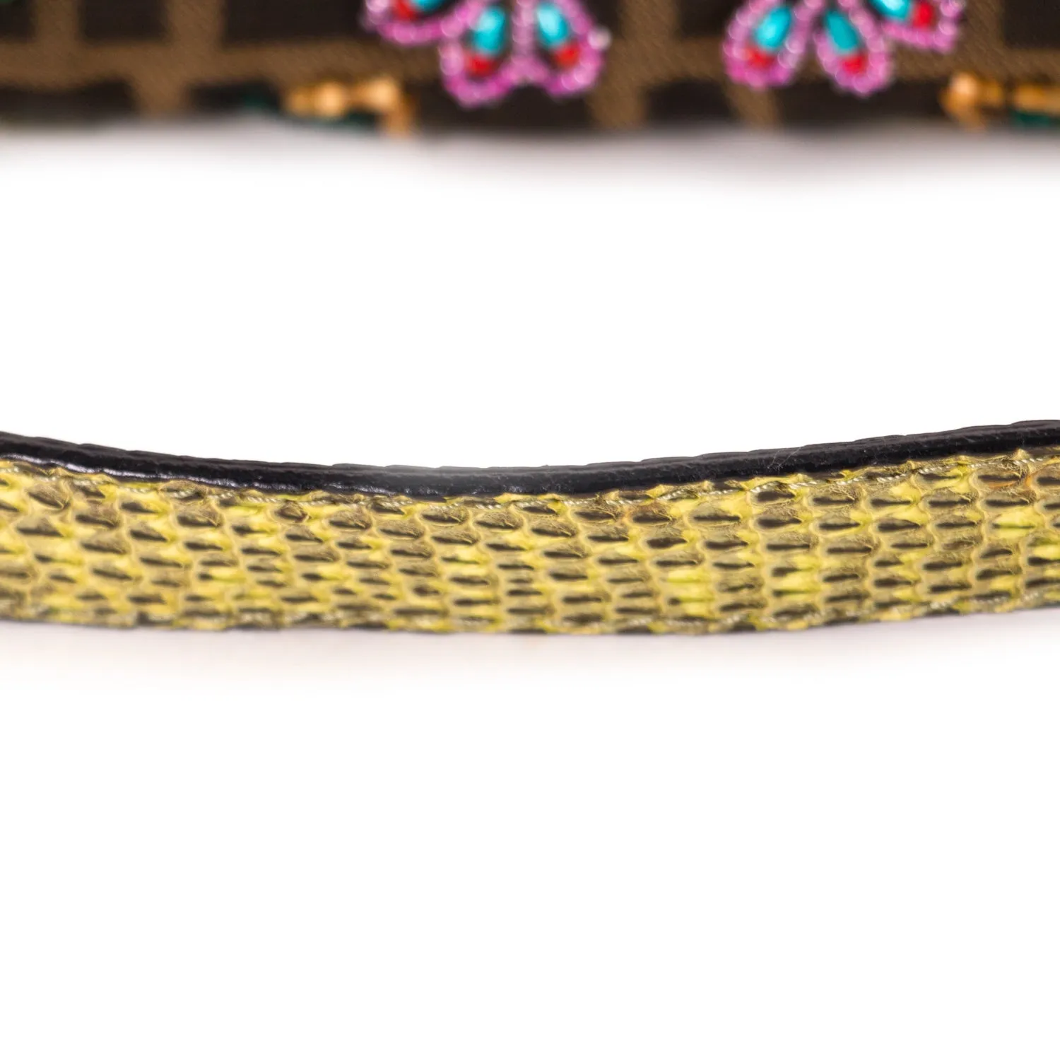Fendi Floral Beaded Zucca Mini Baguette