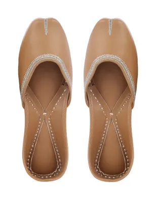 Forever - Brown Leather Casual Juttis