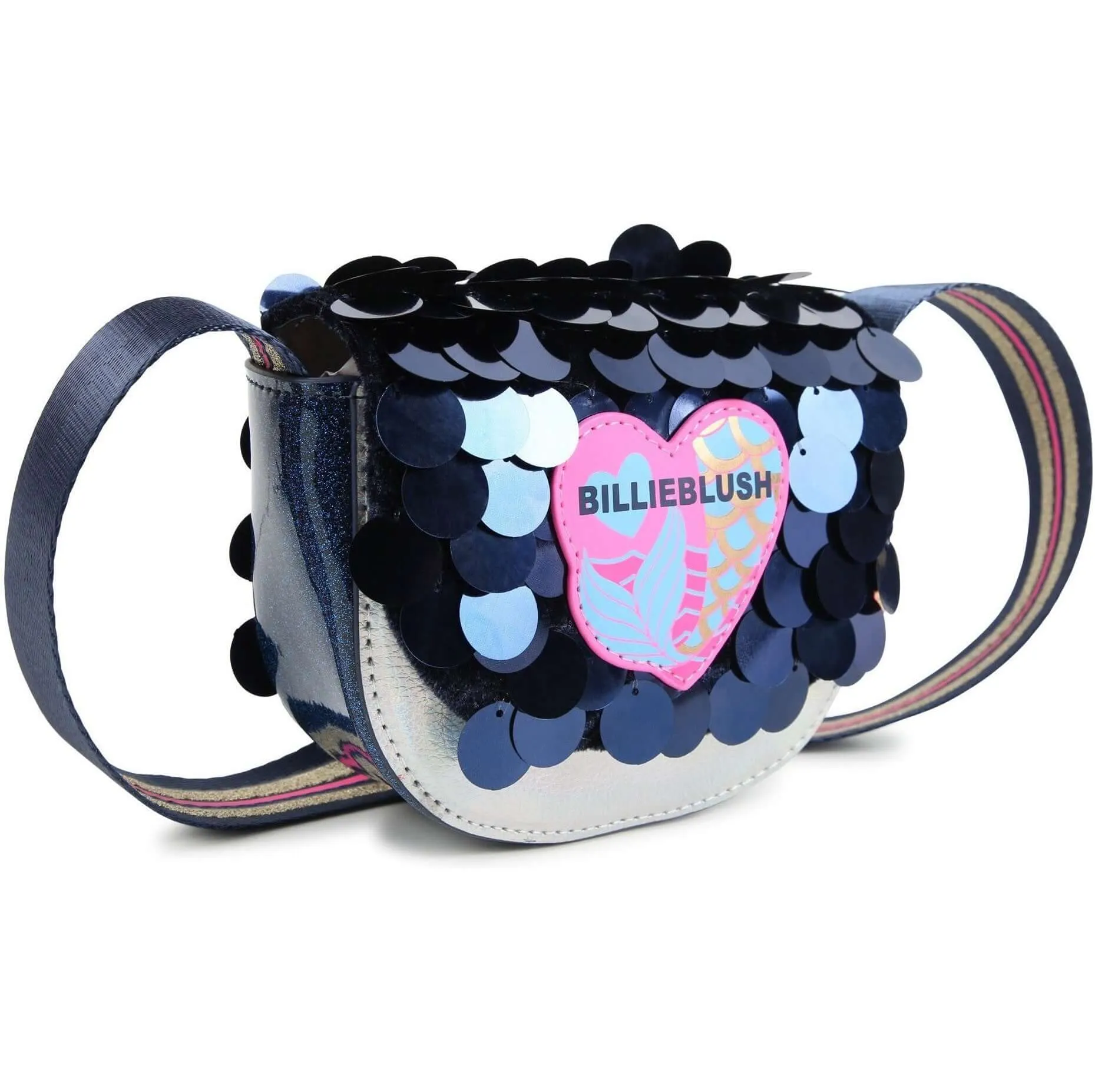 Girls Navy Sequin Bag