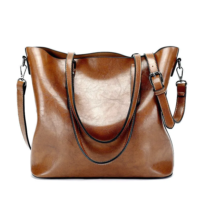 H1697 - Retro Oil Wax Satchel Handbag