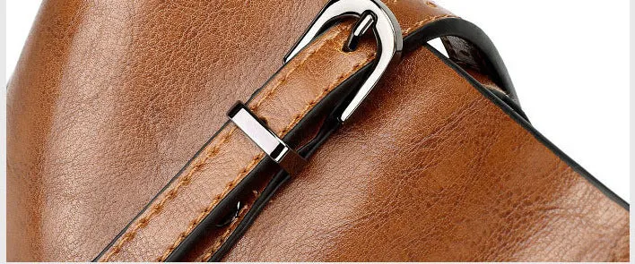 H1697 - Retro Oil Wax Satchel Handbag