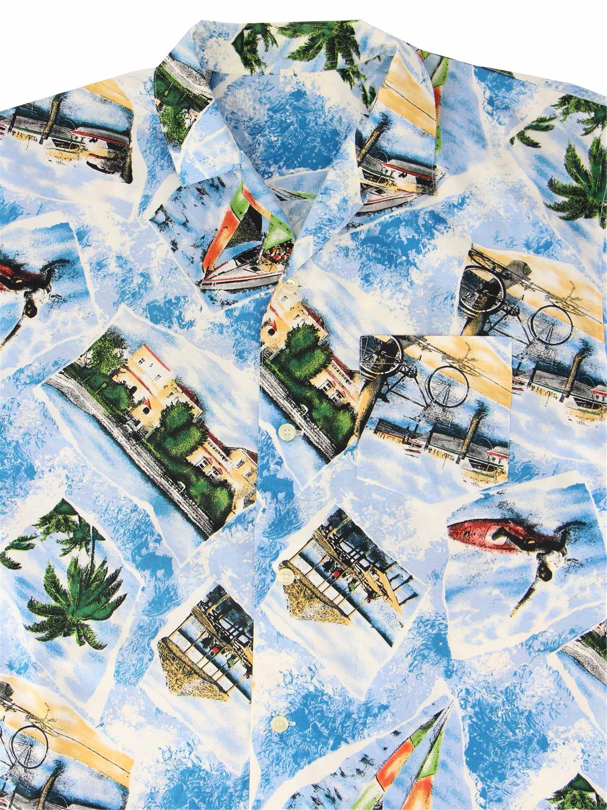 Holiday Sea Print Vintage Hawaiian Shirt