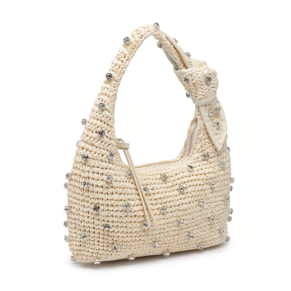 Jessa Straw Summer Beach Shoulder Bag: Natural