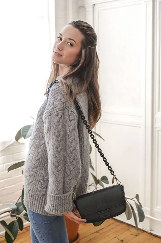 Lucite Cable Chain Strap [Matte Black-LS175-001]