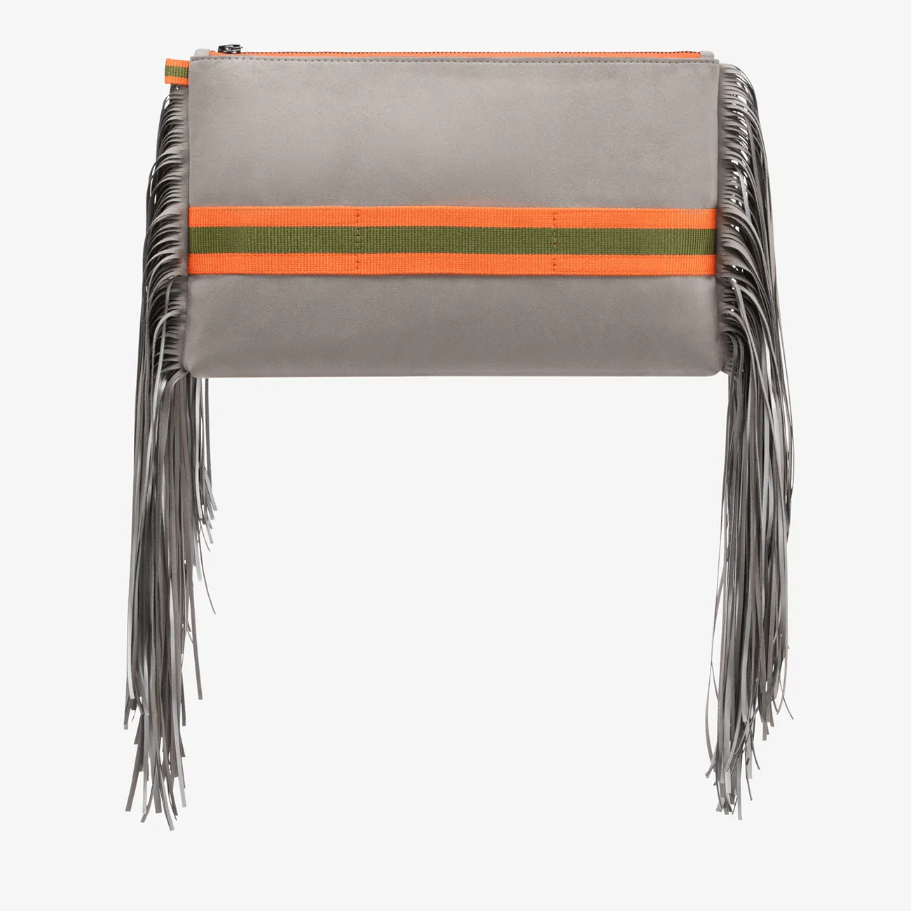 Maxi Fringe Clutch "Koala Grey"