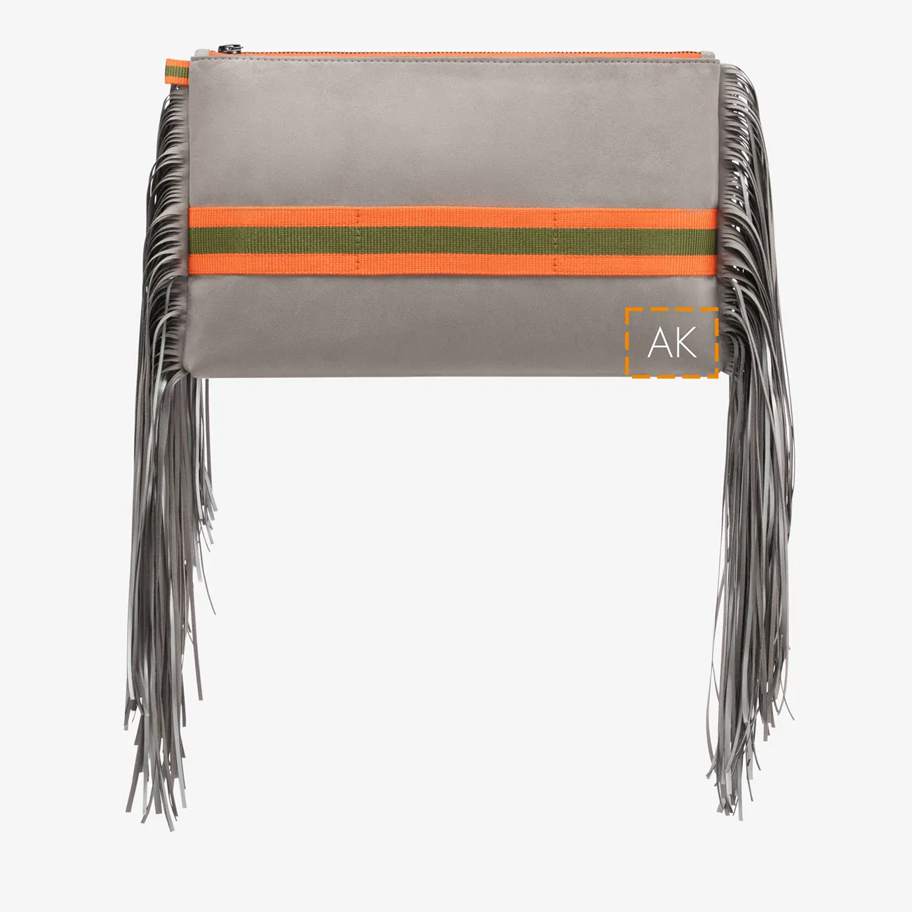 Maxi Fringe Clutch "Koala Grey"