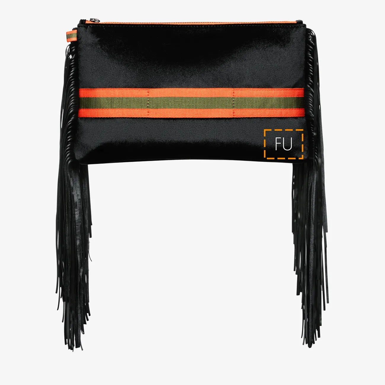 Maxi Fringe Clutch "Starlight Black"