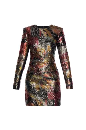 Metallic Sequin Mini Dress