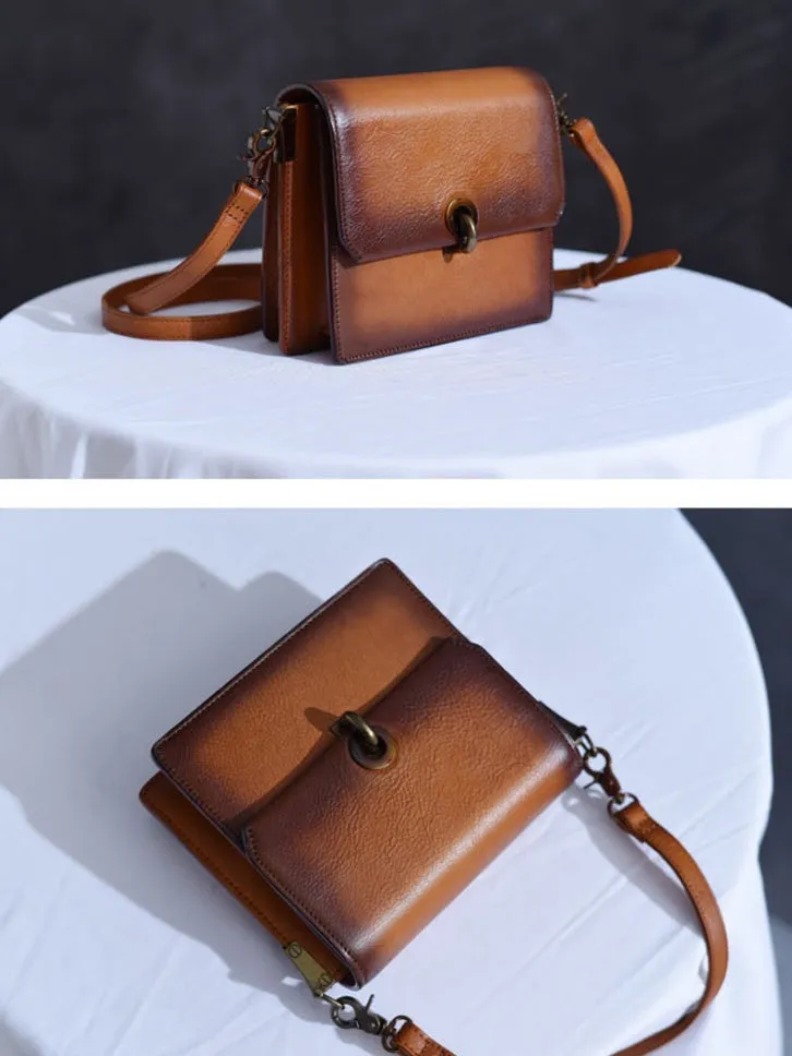 Mini Satchel Bag Retro Brown Satchel Purse Women's Satchel Purse
