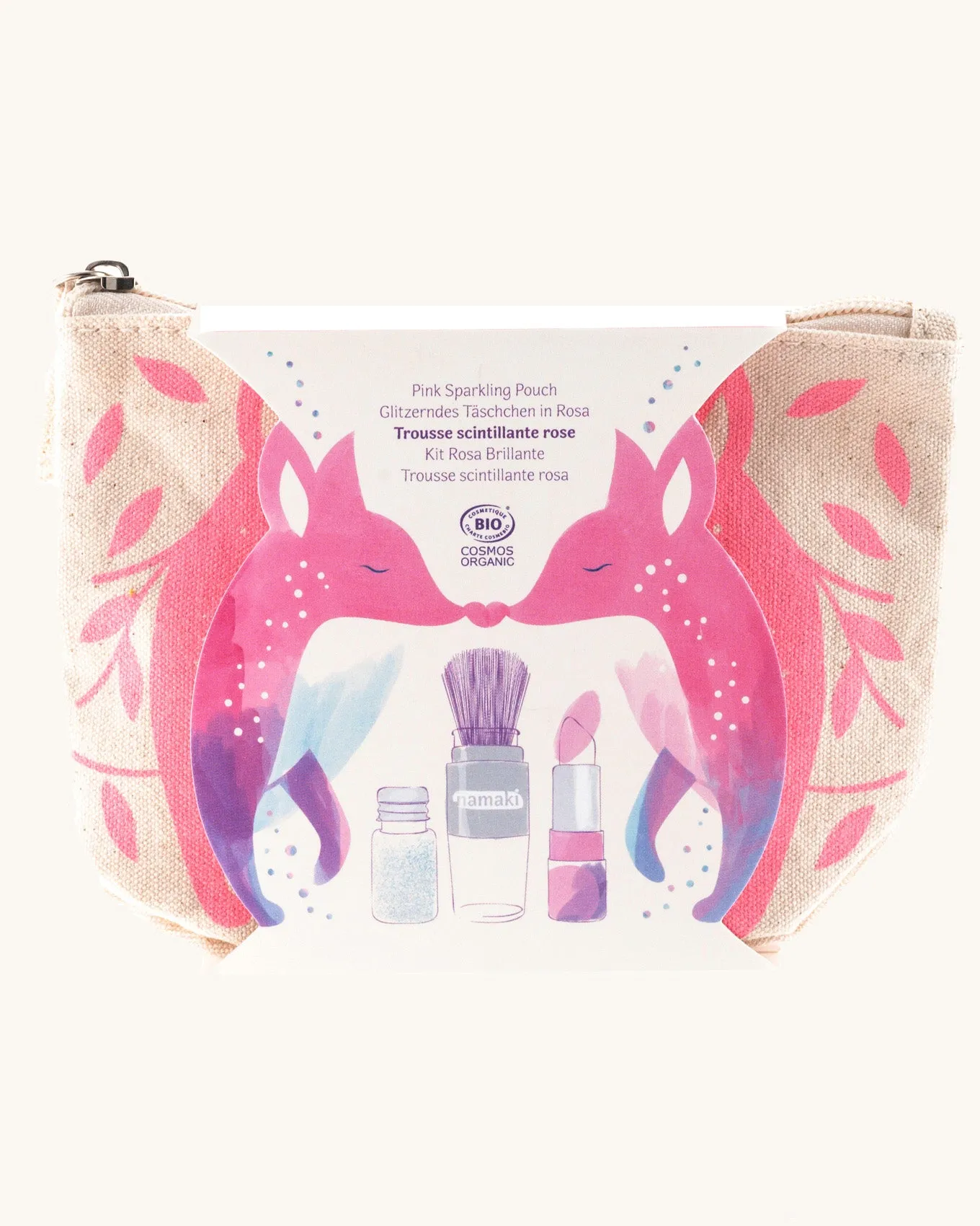 Namaki Sparkling Make Up Pouch - Pink Fox