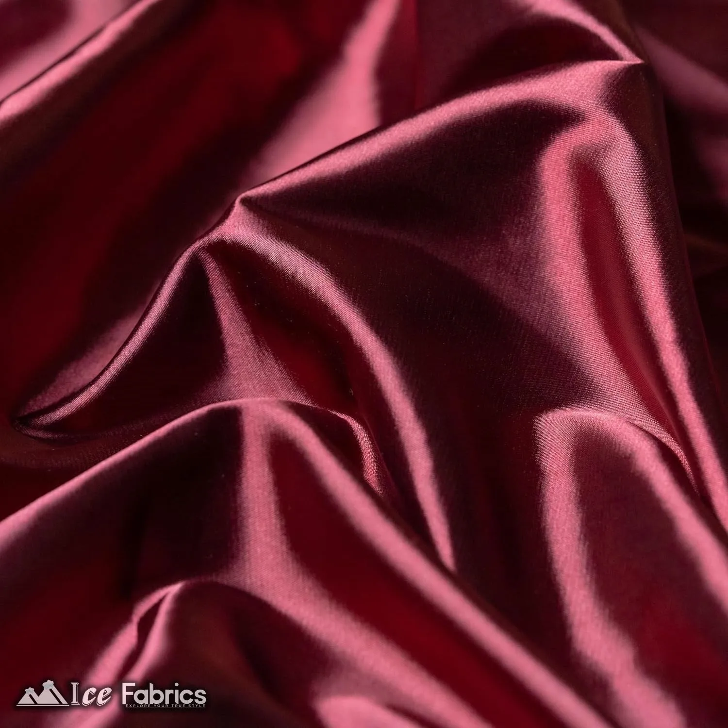 New Shiny Burgundy Charmeuse Stretch Satin Fabric