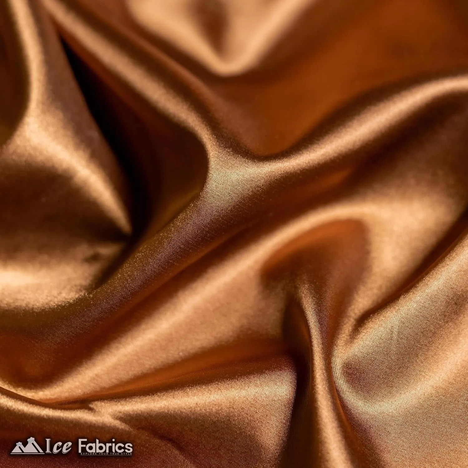 New Shiny Dark Gold Charmeuse Stretch Satin Fabric