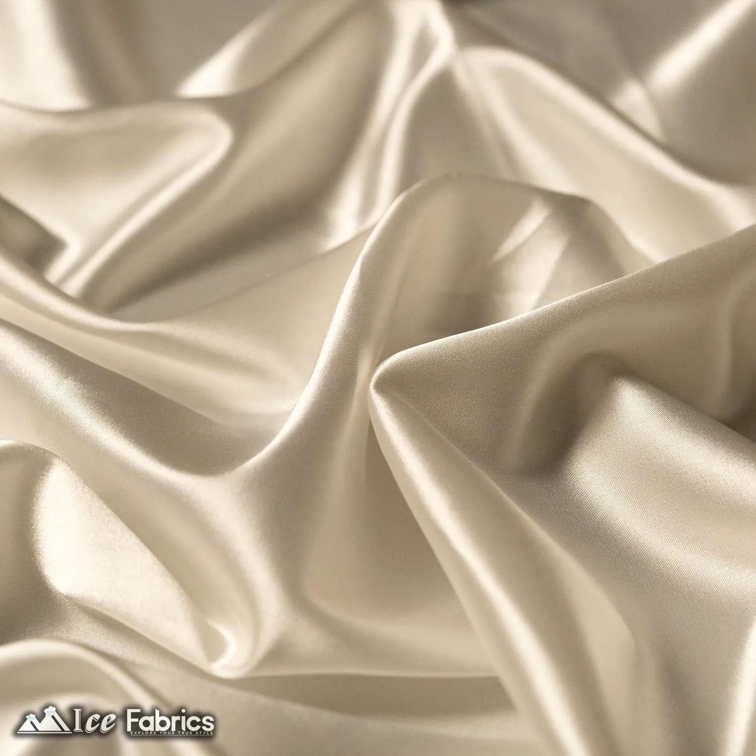 New Shiny Ivory Charmeuse Stretch Satin Fabric