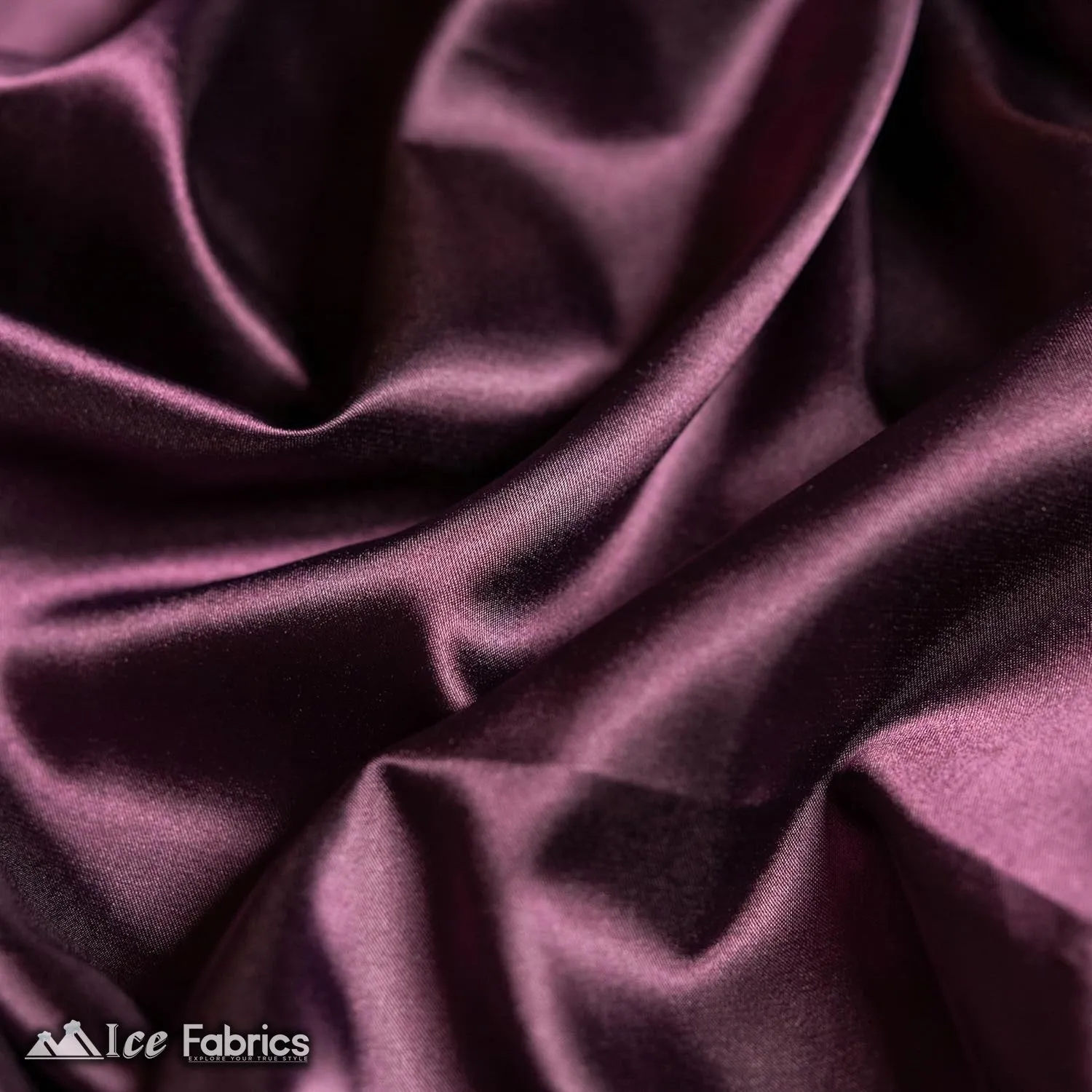 New Shiny Plum Charmeuse Stretch Satin Fabric