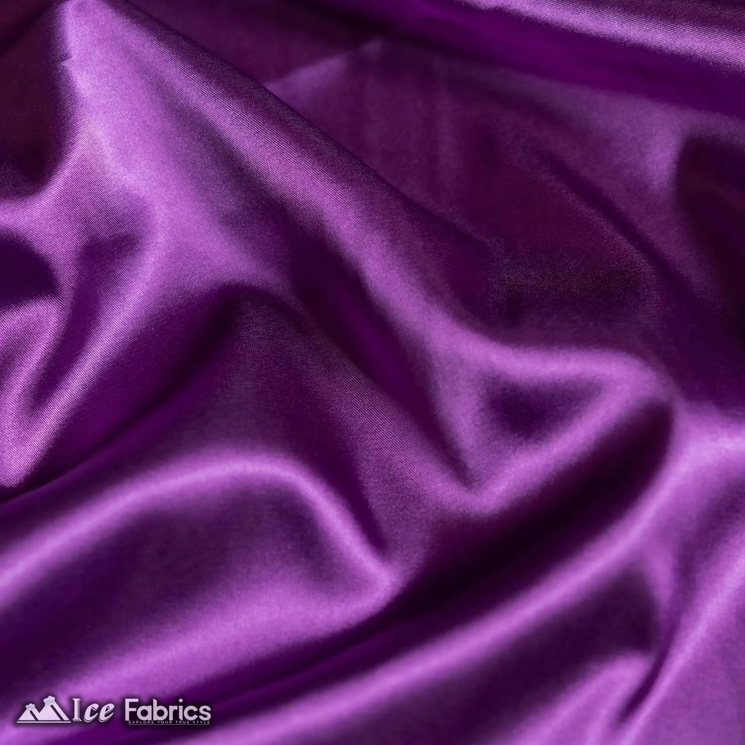 New Shiny Purple Charmeuse Stretch Satin Fabric