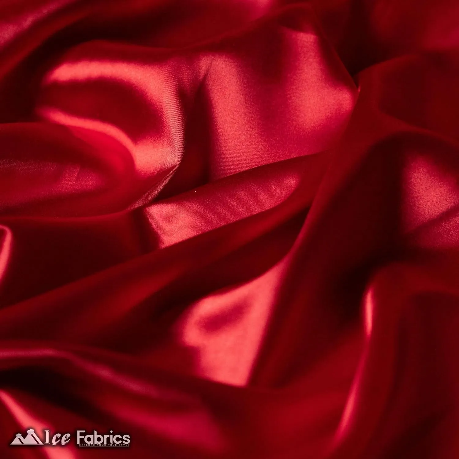 New Shiny Red Charmeuse Stretch Satin Fabric