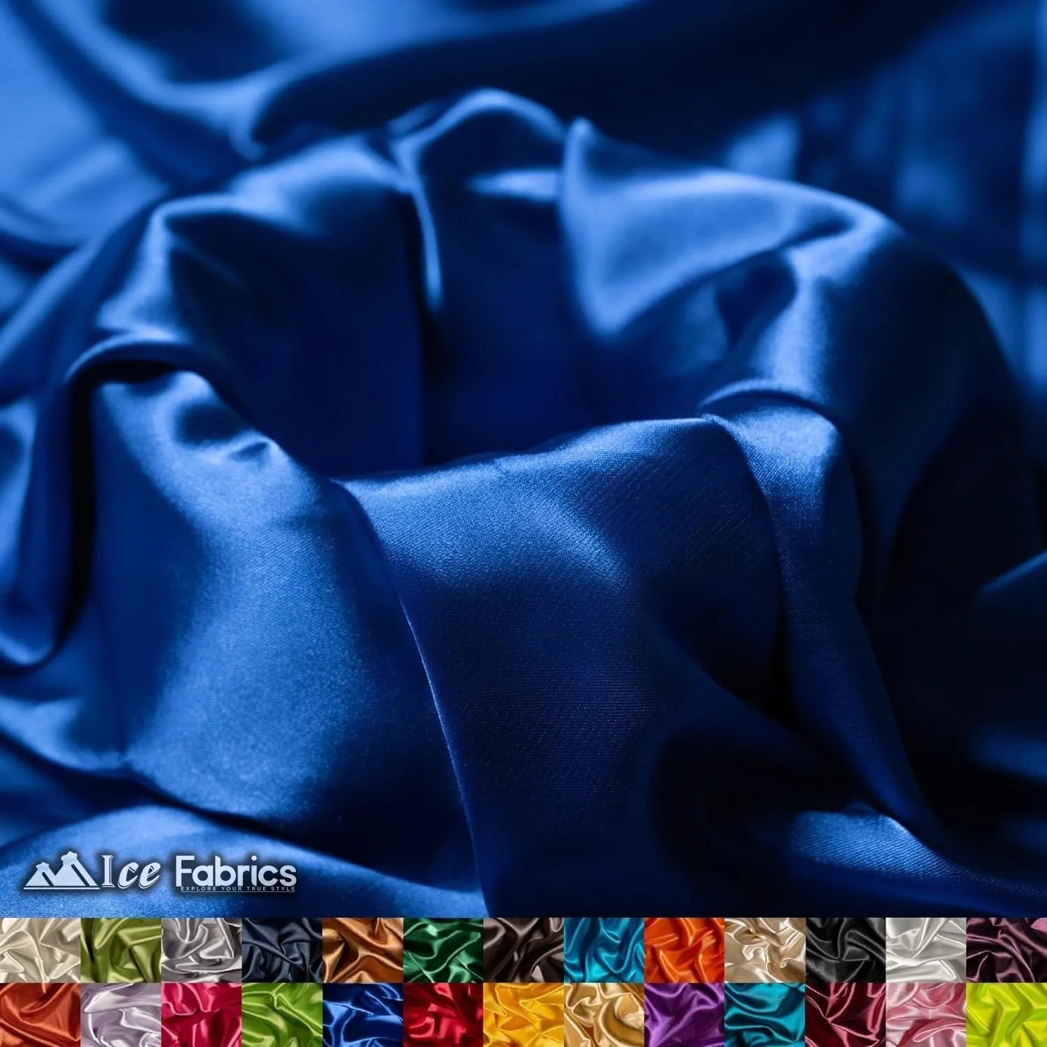New Shiny Royal Blue Charmeuse Stretch Satin Fabric