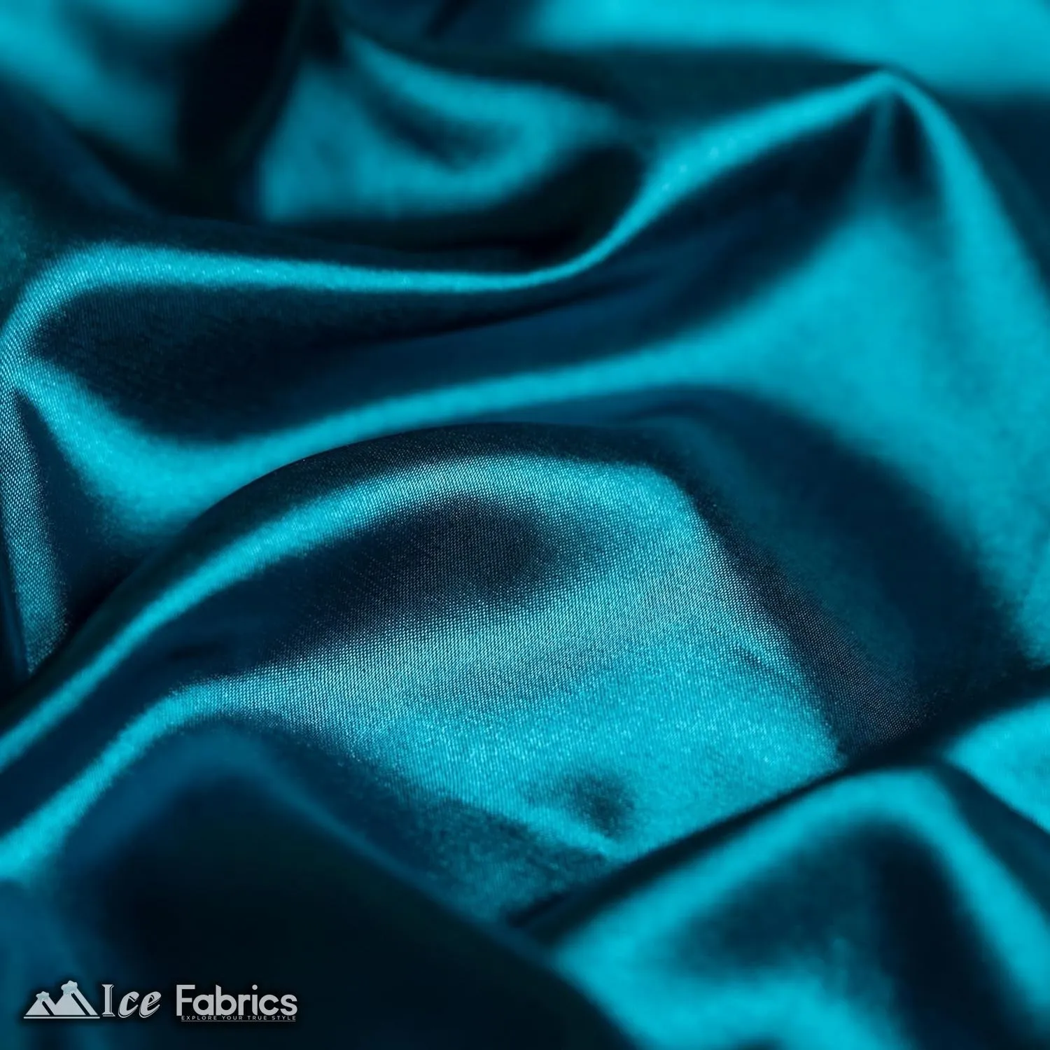 New Shiny Teal Blue Charmeuse Stretch Satin Fabric