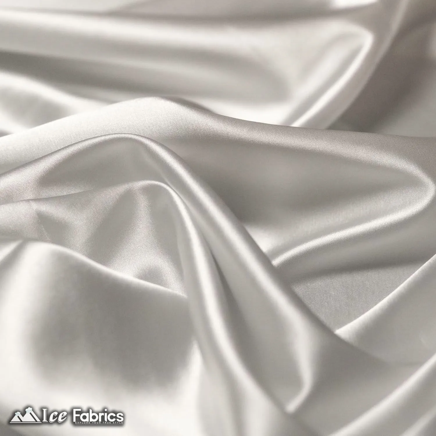 New Shiny White Charmeuse Stretch Satin Fabric