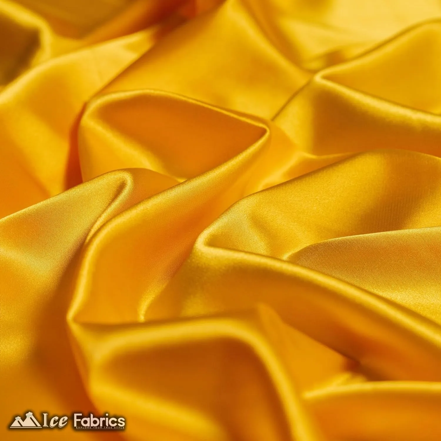 New Shiny Yellow Charmeuse Stretch Satin Fabric