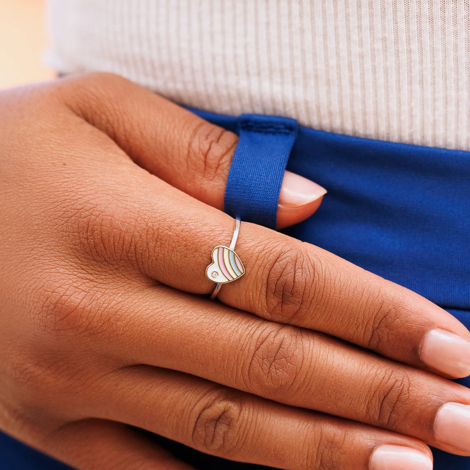 Pastel Vintage Heart Ring