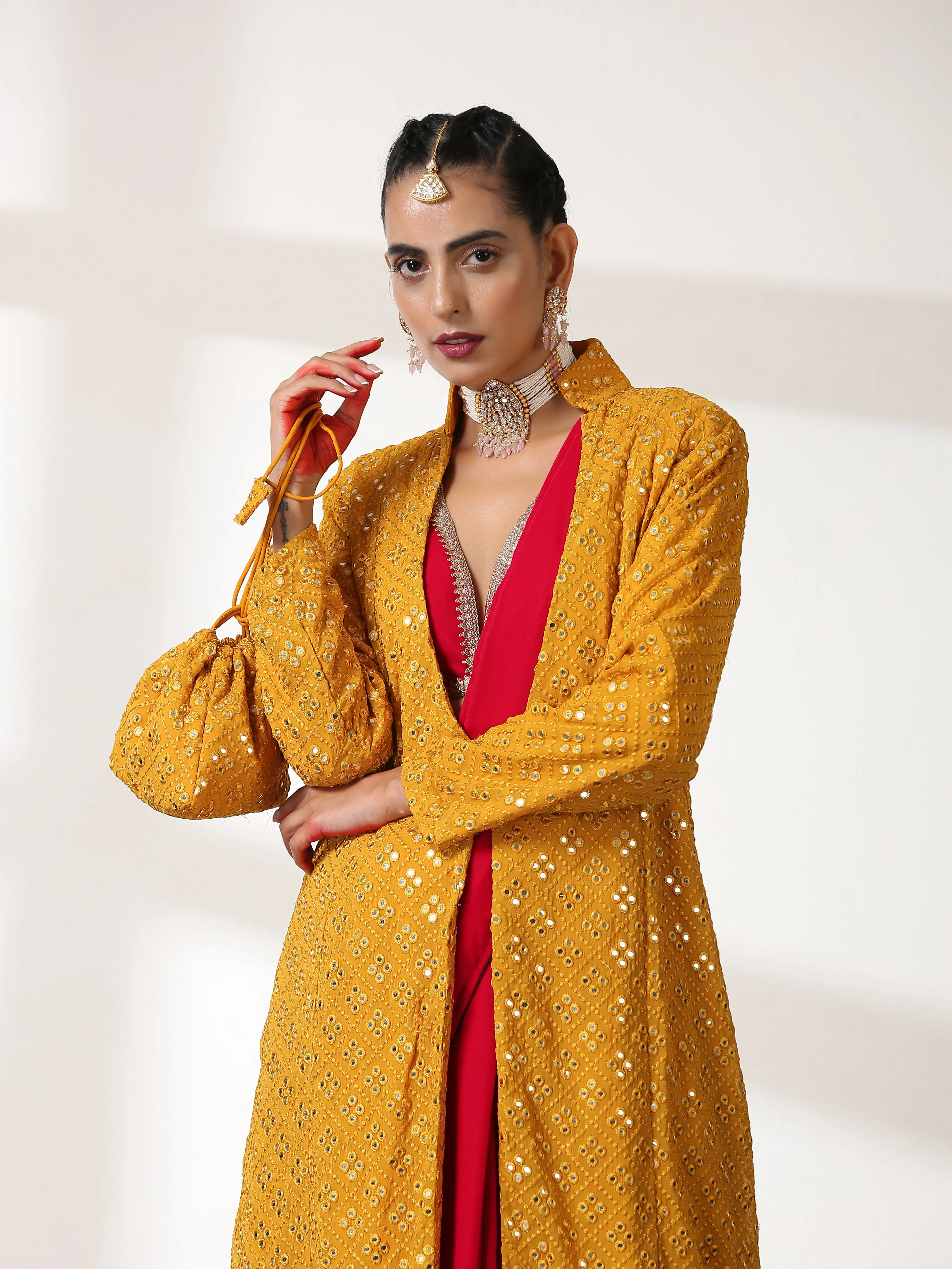 Potli - Yellow Mirror Potli