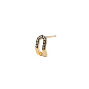 "Beluga" Oblong Diamond Earring Black Ruthenium Plated